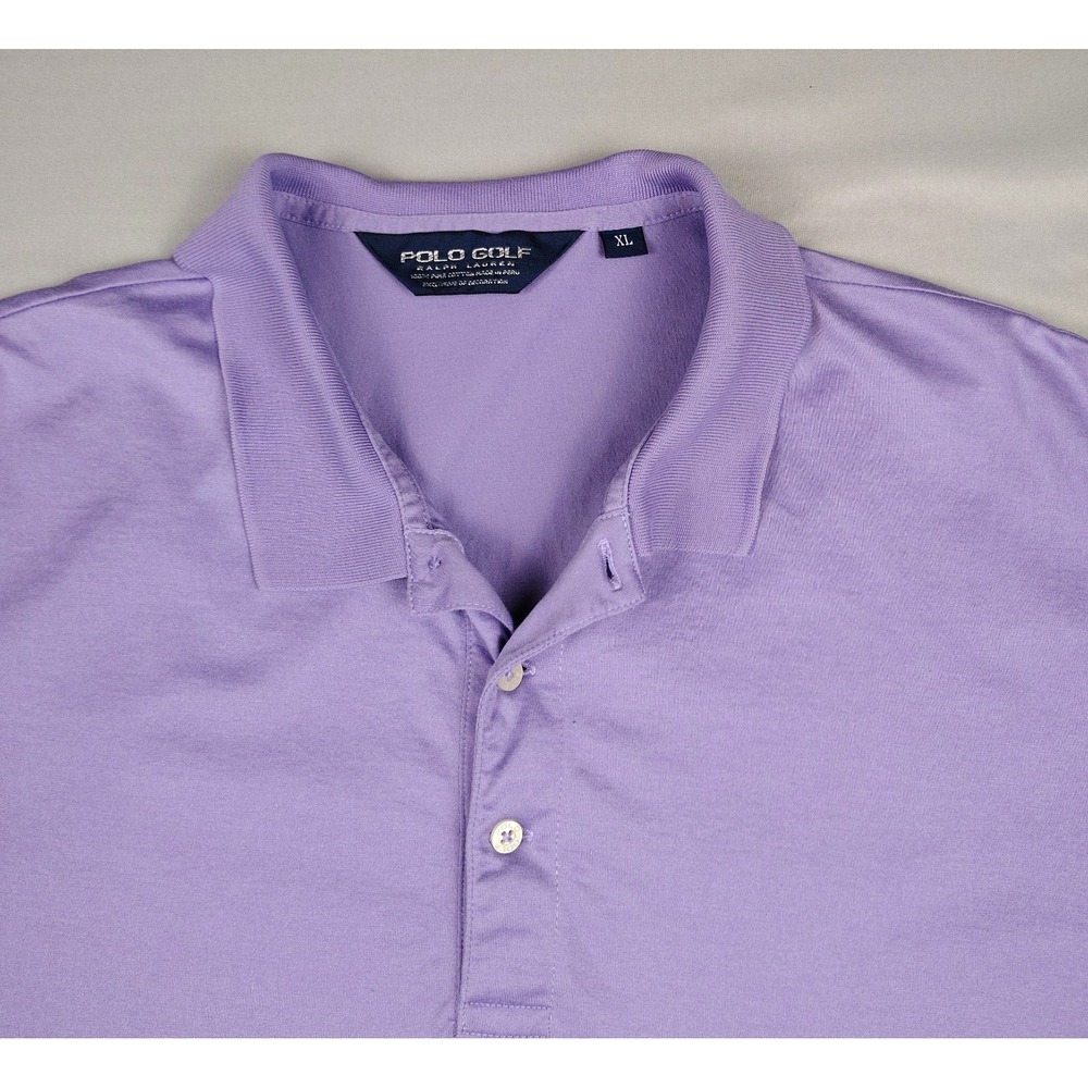 Polo Golf Ralph Lauren Pima Cotton Polo Shirt Men's XL Purple Short Sleeve - Picture 3 of 14